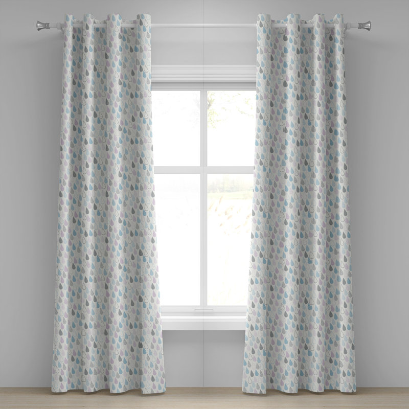 Multicolore rideaux à oeillets 2 panneaux East Urban Home, L 50 po x L 108 po