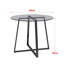 Addicyn 90Cm Metal and Glass Round Dining Table-809611226