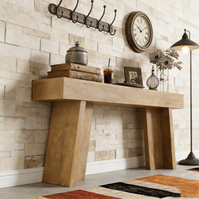 Farmhouse Narrow Entryway Table Behind The Couch
