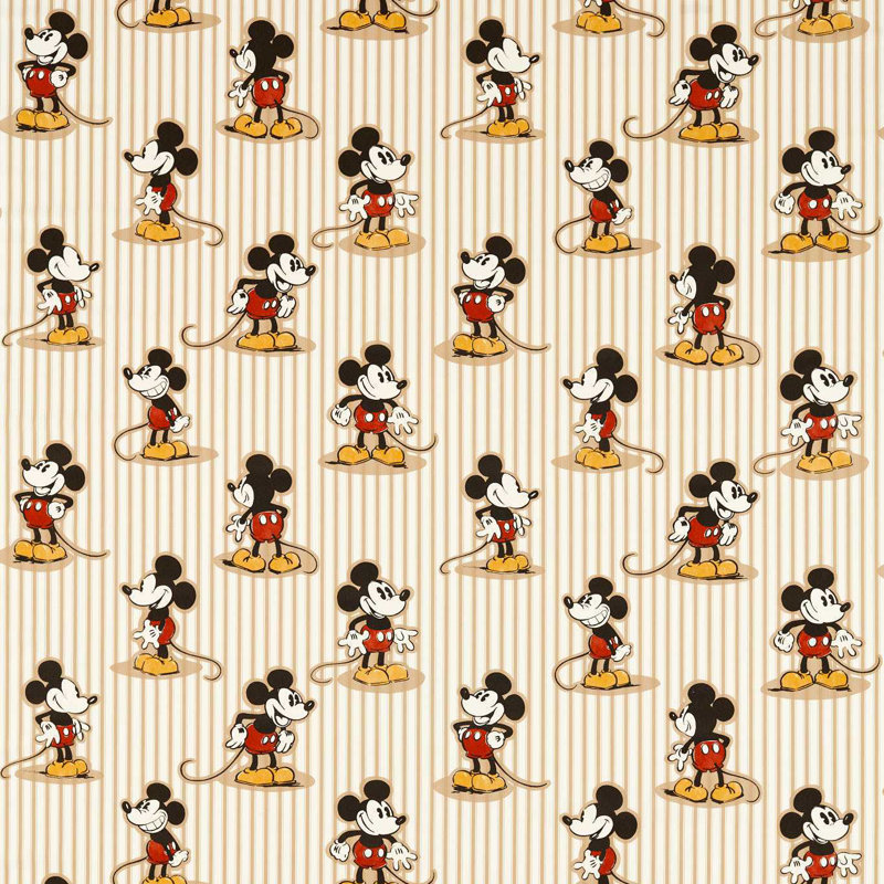 Mickey Stripe Fabric, Peanut