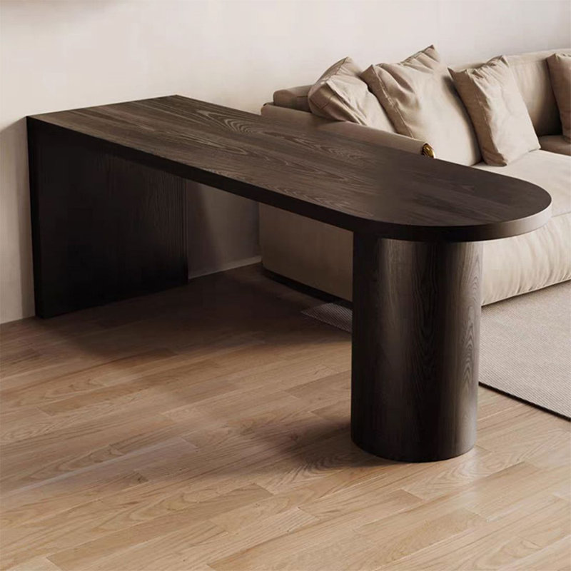 Black Straight Solid Wood Bar Table
