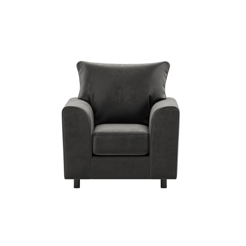 Awn Velvet Armchair, Dark Grey