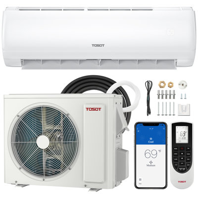 Tosot 9000 BTU Wi-Fi Connected Ductless Mini Split Air Conditioner with Heater