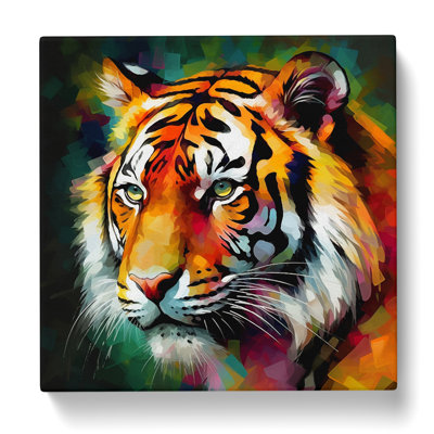 Tiger Abstract Art - Wrapped Canvas - Framed Print