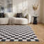Loft Modern Checkerboard Living Room Area Rug and Runner Soft Pile-124621760-124621761