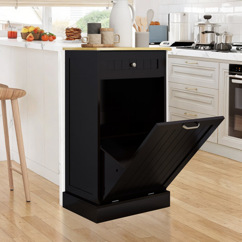 Armoire à linge inclinable à un compartiment 35,6 "avec tiroir pour cuisine et salon, Noir, noir, noir, noir