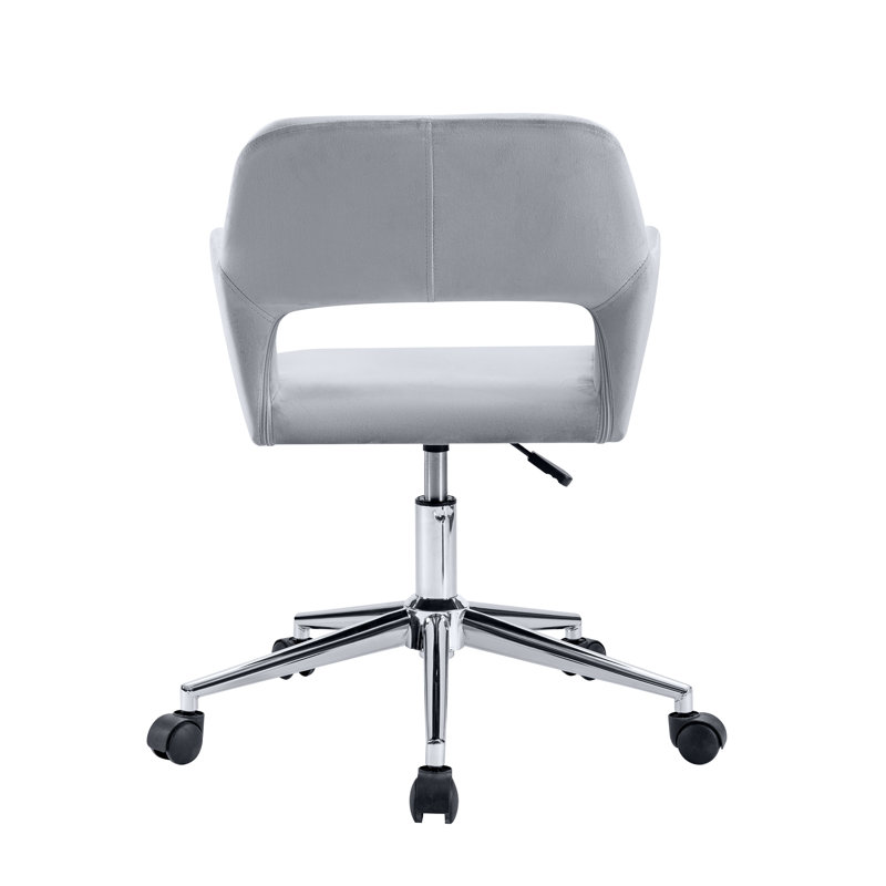 Chaise de bureau en velours Kai, Gris