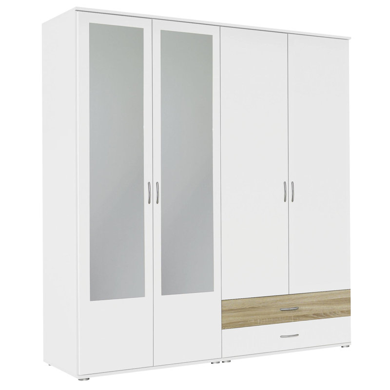 Ewert 4 Door Wardrobe, Alpine white and Sonoma oak