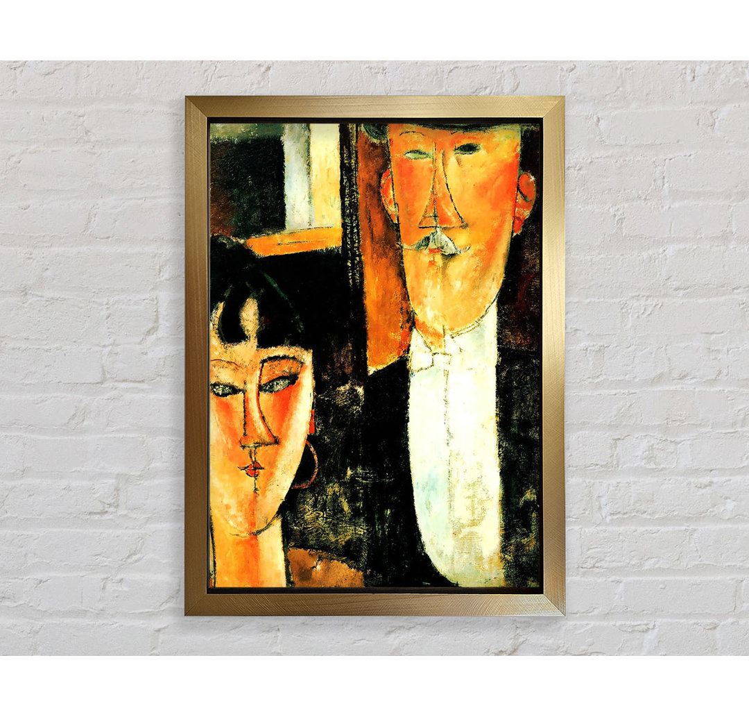 Modigliani Braut und Bräutigam von Amedeo Modigliani von Amedeo Modigliani - Einzelne Bilderrahmen Kunstdrucke