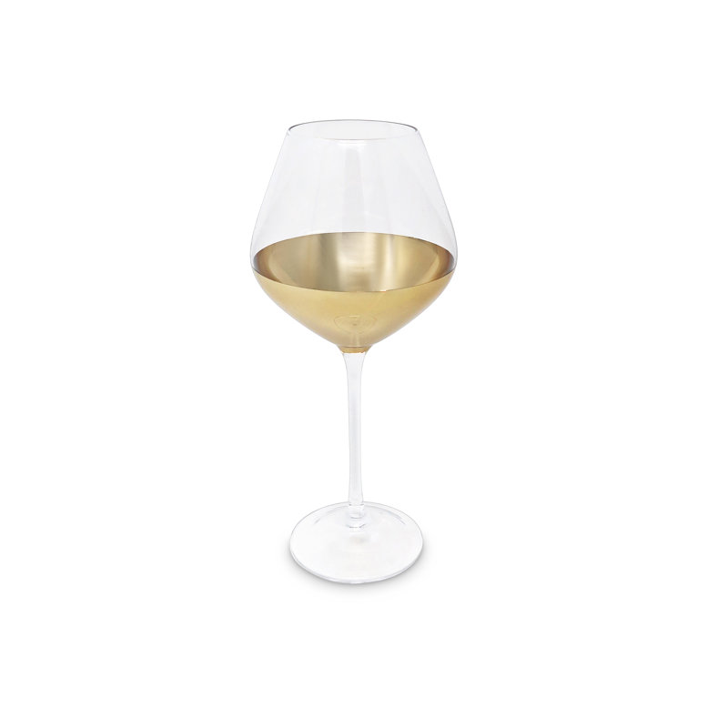 Ensemble de 6 verres à vin avec fond doré