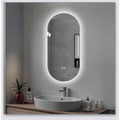 Miroir intelligent antibuée à écran tactile à DEL pour salles de bain modernes et salons de coiffure