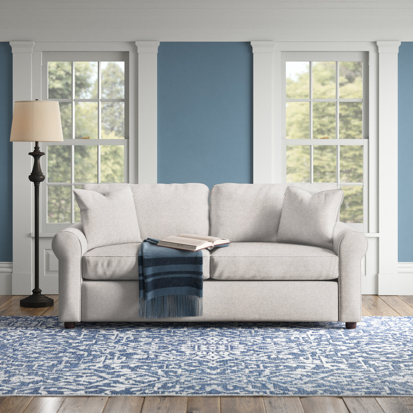 Warrington 82'' Upholstered Sofa, Drusky Ivory Sustain® Basketweave