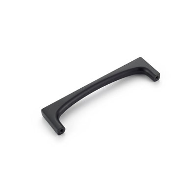 Modern Curved Solid Zinc Alloy Cabinet Pull for Cabinets, Drawers, and Furniture Matte Black