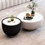 Ensemble de tables basses pour salon moderne en similicuir gris