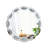 Silver Crush Diamond Round Wall Mirror, 31.5 Inch Wave Frame Decorative Mirror for Living Room, Bathroom, Bedroom, Hallway, Heavy Duty Frame with 2 Hangers