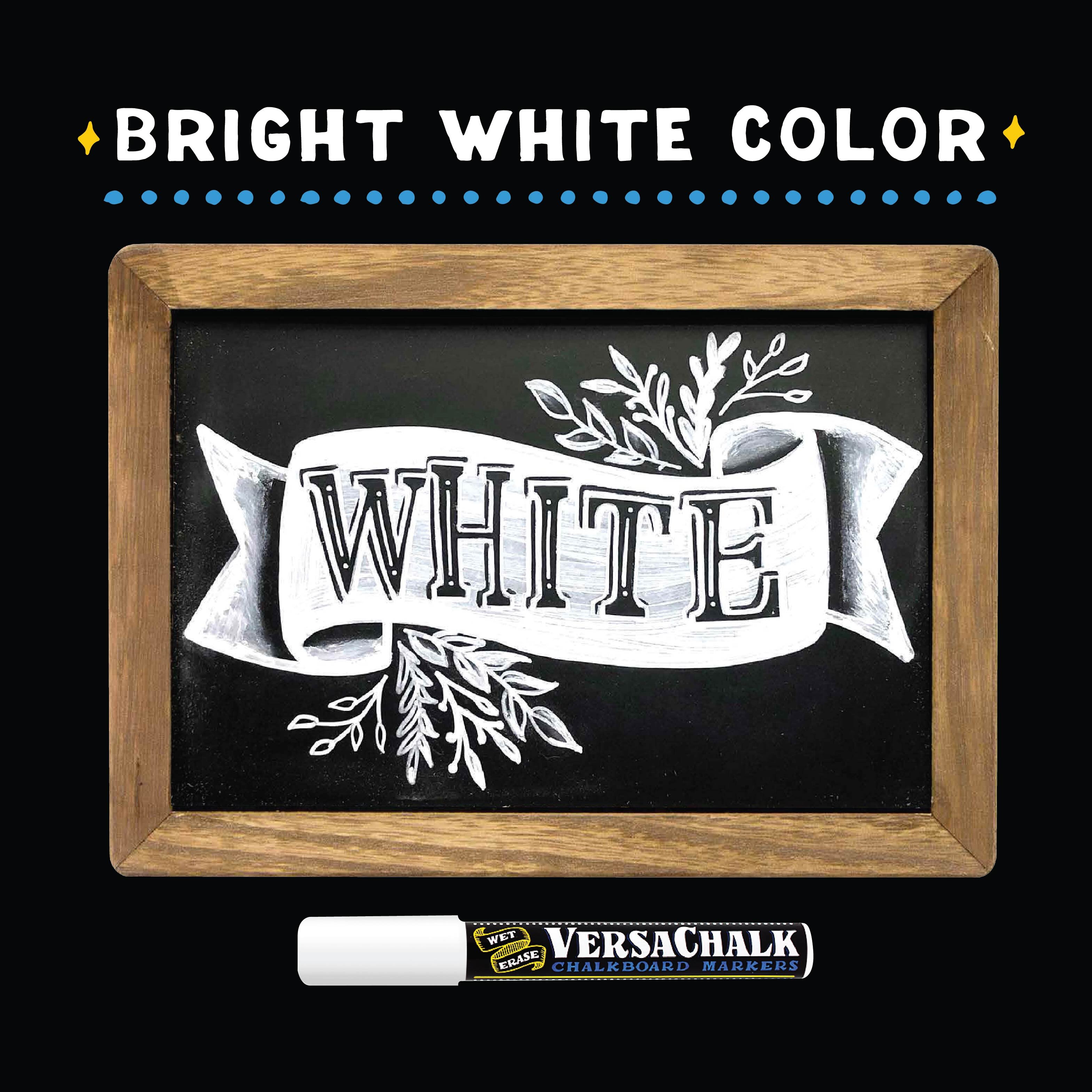 VersaChalk White Liquid Chalk Markers for Blackboards by VersaChalk (4 Chalkboard  Markers, 5mm Fine Tip) Dry-Erase Marker