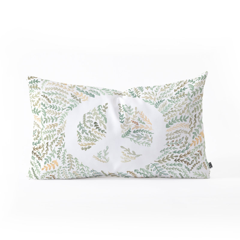 Dash and Ash Leaf Peace Lumbar Pillow