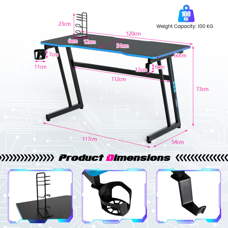 Aten Modular Writing Desk, Black/Blue