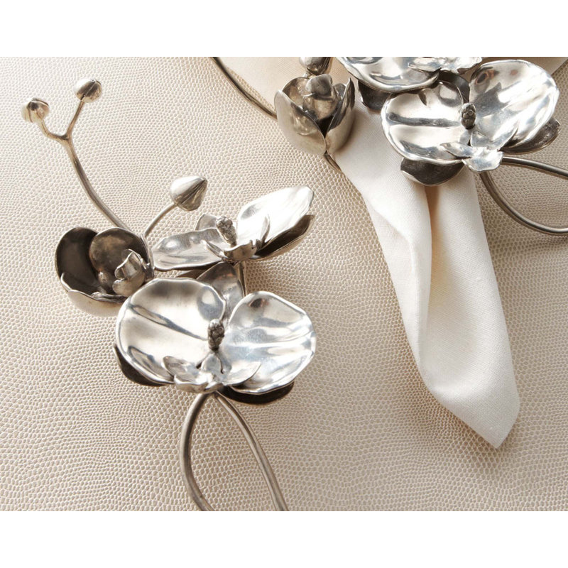 Tropical Tales Pewter Orchid Napkin Ring