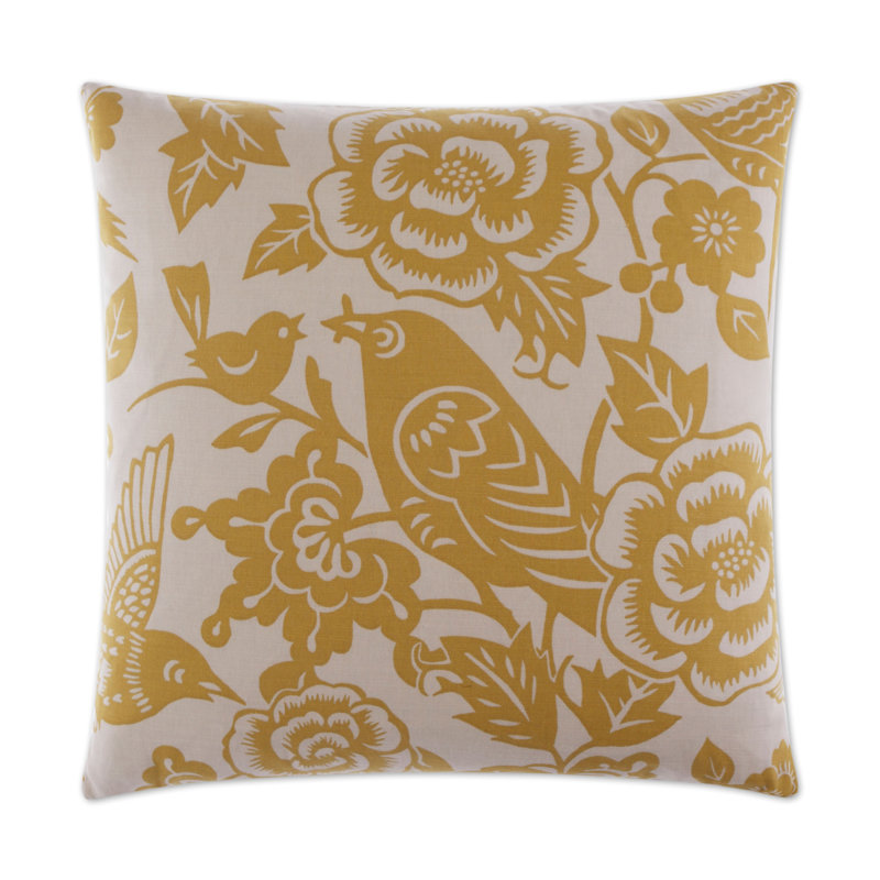 Billybird Square Pillow Cover & Insert, Tangerine, 24"H x 24"W