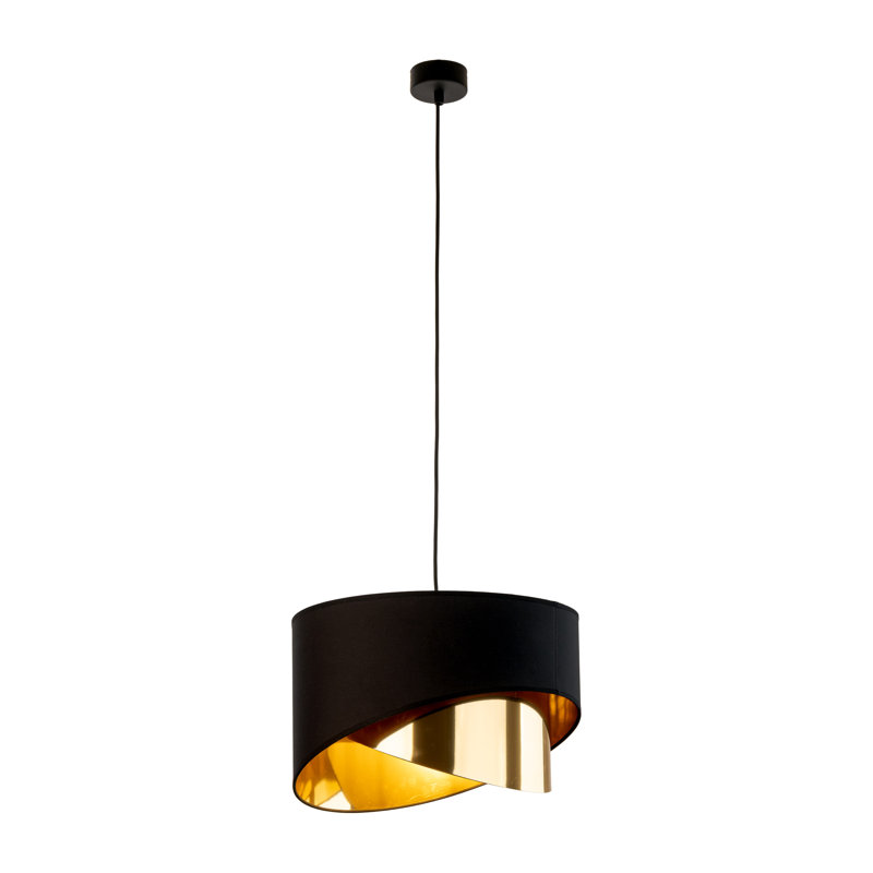Bahati 1 - Light Drum Pendant, Black/Gold