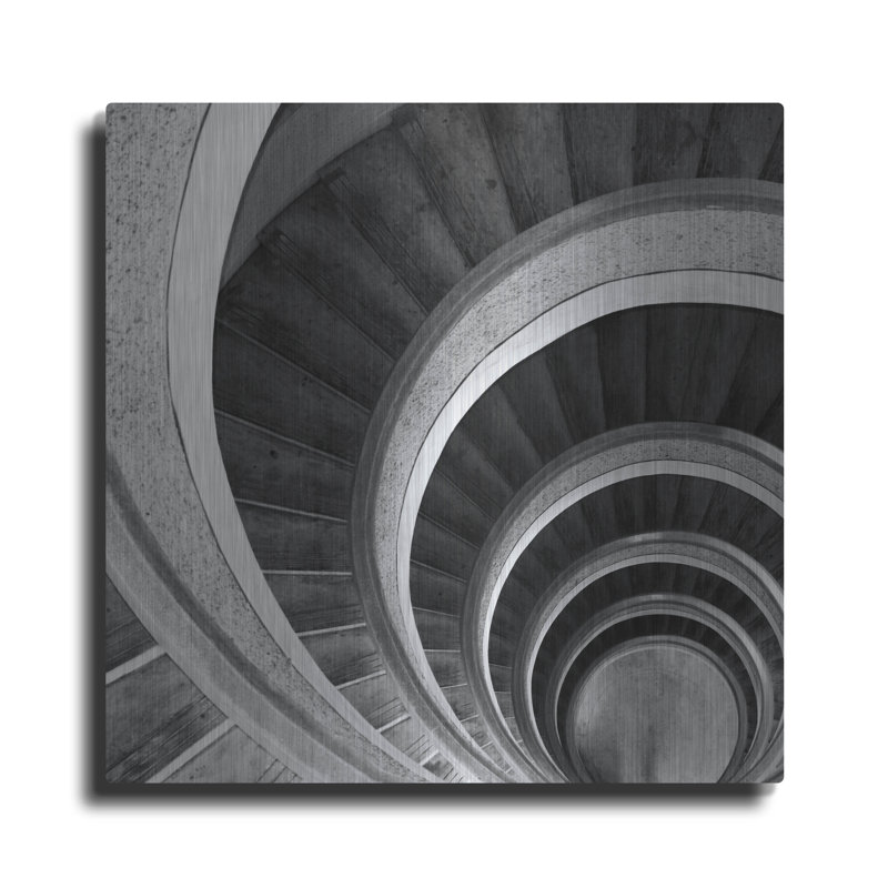 «Spiral Staircase No. 6» par Photoinc Studio, art mural en métal, 12 po x 12 po, H 24 po x l 24 po