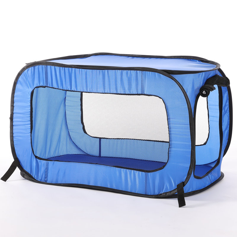 Collapsible Pet Carrier with 1 Door, 36" L x 22" W X 21" H, Blue