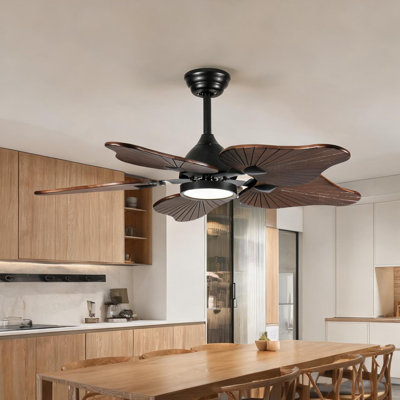 Ventilateur de plafond ABS + acier (Q235) + bois + PVC pour la chambre à coucher et le salon, 15 pi, avec télécommande