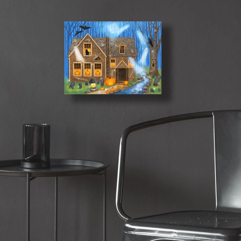 Art mural en verre "Pumpkin Party" par Art and a Little Magic, H 12 po x l 16 po x P 0,13 po