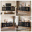 Buffet modulaire 95,1 "avec portes de présentation et rangement, noir-656624770