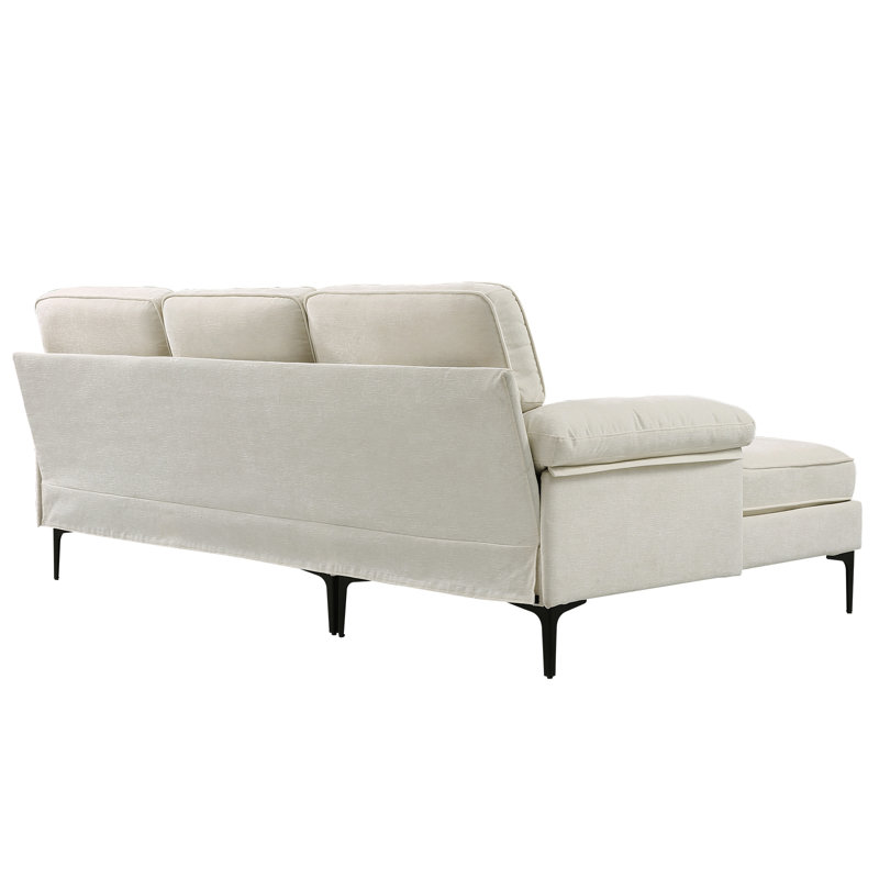 Rhylin 82.7'' Chenille Upholstered Sectional Sofa, Small Comfy Couch with Reversible Chaise for Compact Spaces