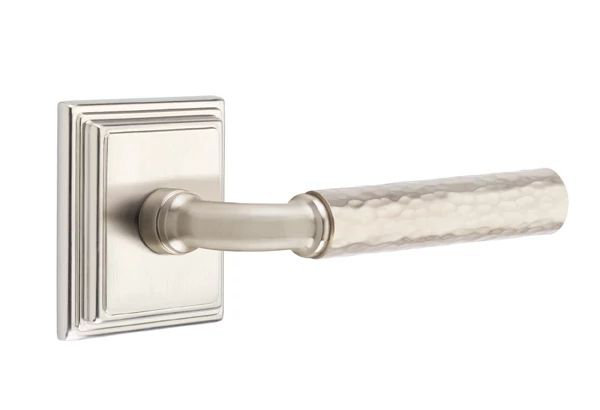 Privacy Door Lever, Left, Satin Nickel