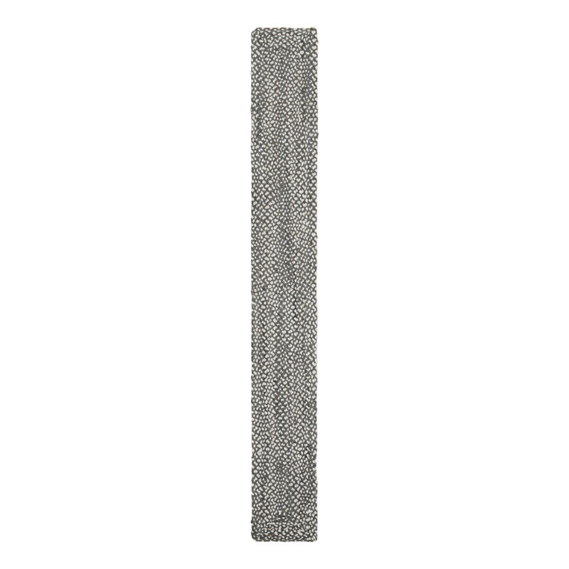 Barlet Handmade Braided Cotton Gray Area Rug, Table Runner 1'2" x 10'