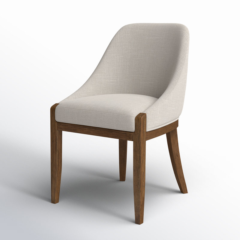Chaise de salle à manger Daya, Tissage de performance gris clair