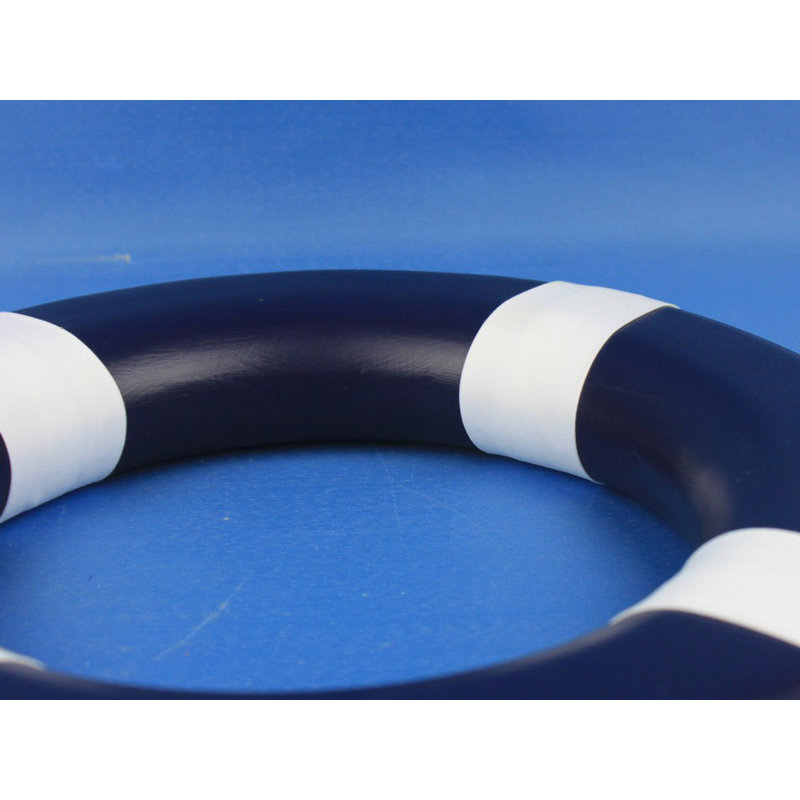 Pashkhi peint avec des bandes blanches, H 15 po x l 15 po x P 2 po, Bleu foncé