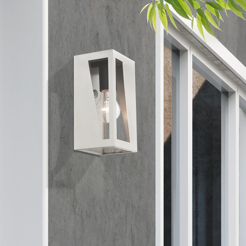 Heild Wall Light, 8.5" H x 4.5" W x 3.95" D, Brushed Nickel