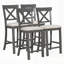 Ensemble de table de salle à manger 6 pièces à hauteur de comptoir avec tablette, 4 chaises et banc, pour des réunions de famille et un design peu encombrant.-1168732625-1168732637-1168732626