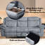 Fauteuil inclinable confortable en velours avec tiroir de rangement et table inclinable grise - 3 sièges, et relaxant, stable, fabrication touffetée élégante, apaisante-256681382-256681383