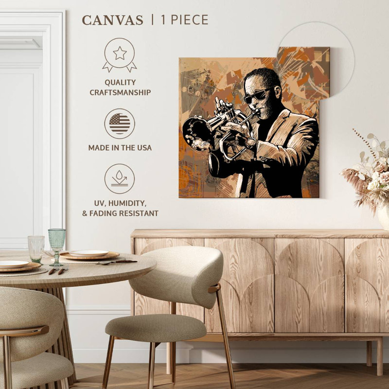 Joueur de trompette Abarca Jazz, H 16 po x l 16 po