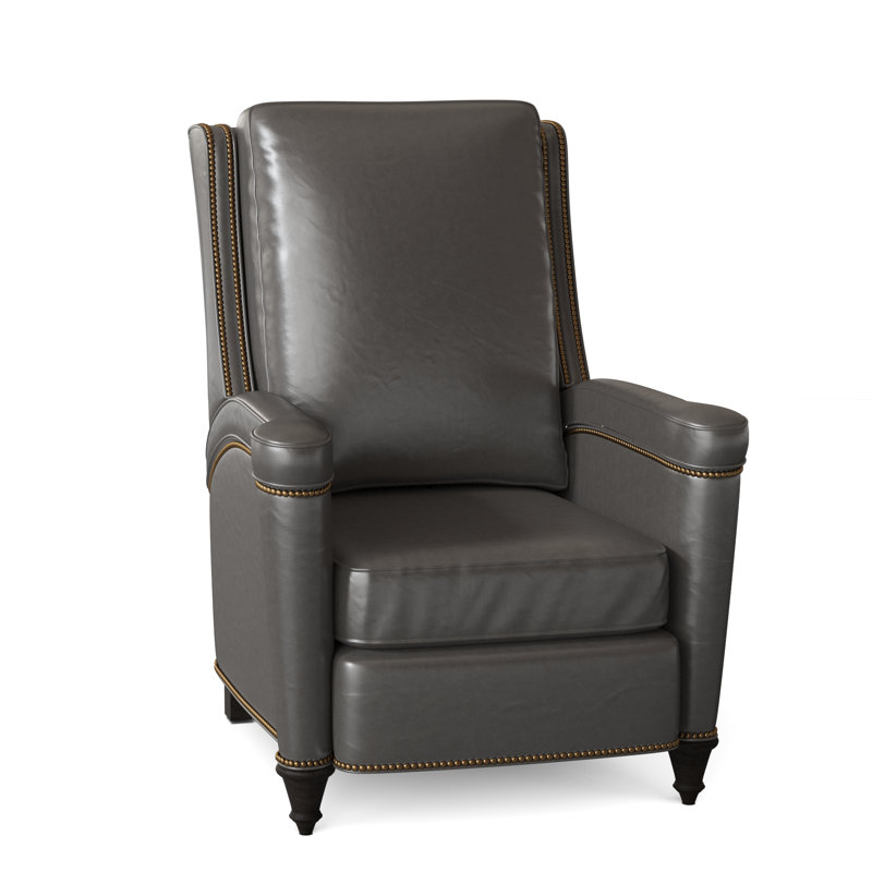 Mayes Recliner, Aspen Lenado Brown Genuine Leather, Cobblestone, French Natural