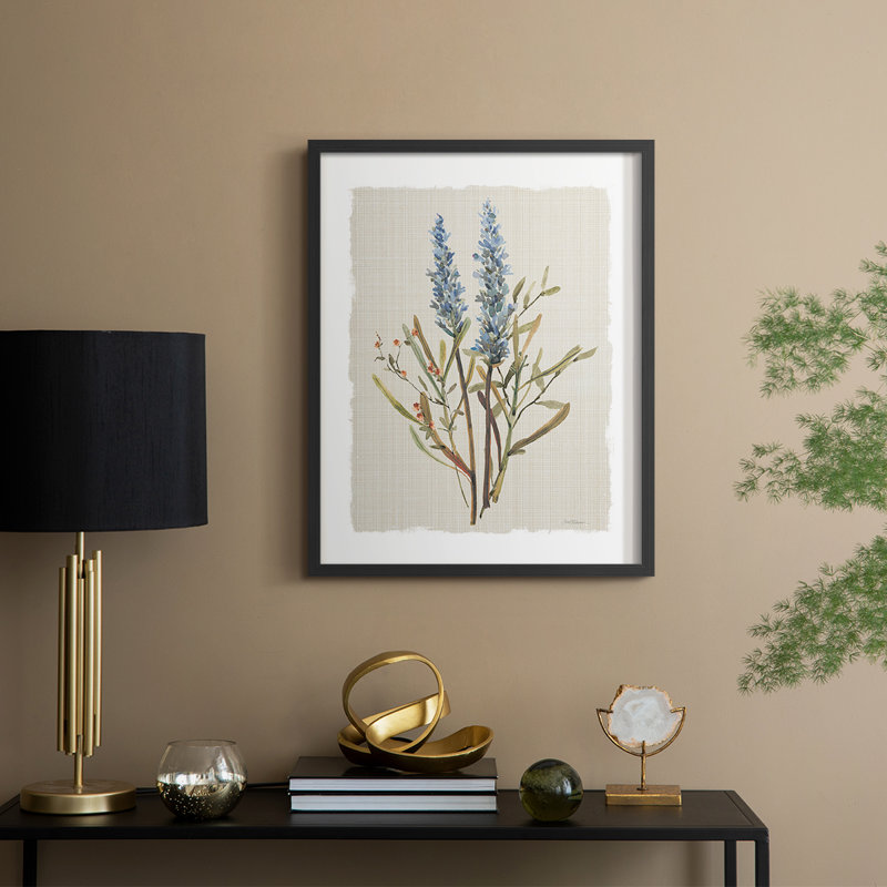 «Honeybloom Botanical II», reproduction encadrée - bois massif, H 11 po x l 9 po, Noir, noir, noir, noir