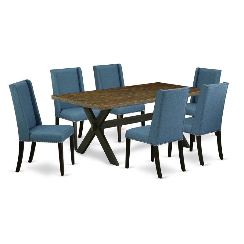 Ensemble de salle à manger en bois d'acacia massif, 7