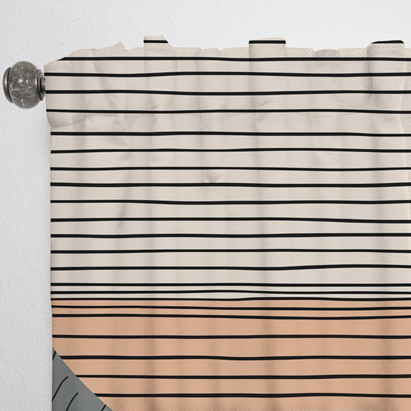Caleb Simple Horizon III - Modern Velvet Curtain - Room Darkening - 1 panel, 52" W x 95" L