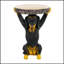 Charmante table d'appoint pour chien noire avec statue MGO, parfaite pour la décoration intérieure et extérieure, ajoute une élégance ludique à tout espace
