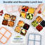 Ensemble de 4 boîtes de rangement pour aliments en acier inoxydable à 4 cellules, contenant à collation hermétique multicolore avec rebord coloré, organisateur de nourriture séparé pour garde-manger individuel