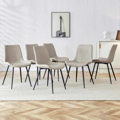 Chaises de salle à manger modernes en similicuir avec pieds en métal