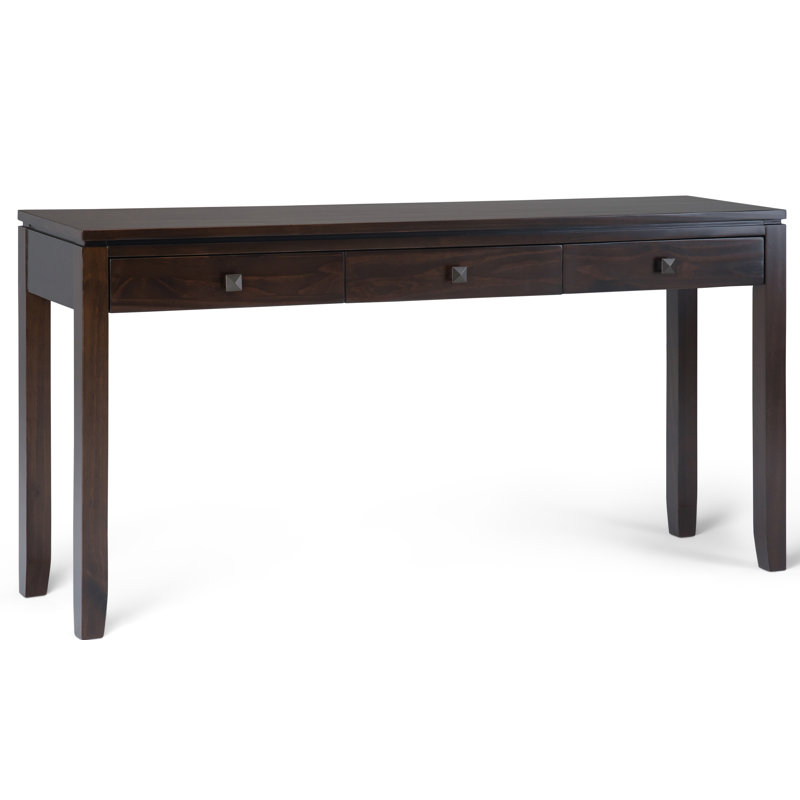 Canapé-console contemporain en bois massif l 60 po Cosmopolitan, Brun acajou