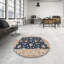 Beige croisé oriental/Tapis décoratif bleu-1991156422