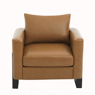 Fauteuil club avec pieds en bois d'hévéa