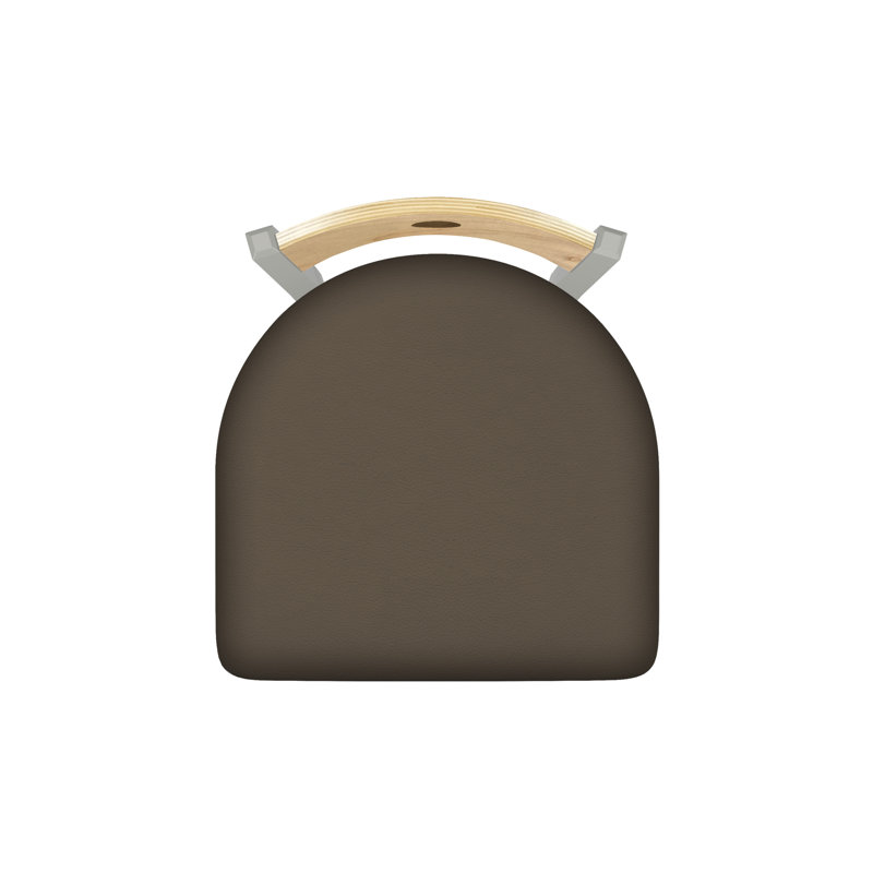 Tabouret pivotant Voltaire, 25, Nickel anodisé, Siège Canter Earth / finition érable naturel